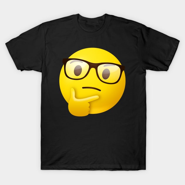 Nerdy thinking face emoji T-Shirt by Vilmos Varga